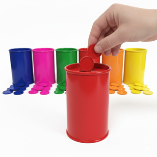 Cofres Com Moedas Coloridos 6 Cores Coordenação Motora Fina em Oferta na Shopee