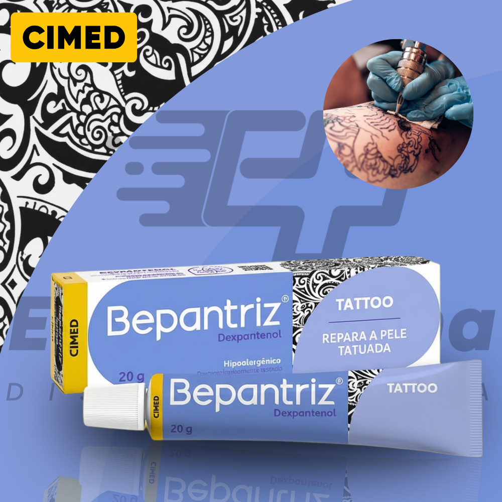 Bepantriz Tattoo Cimed Pomada Cicatrizante com Dexpantenol para Cuidados com Tatuagem