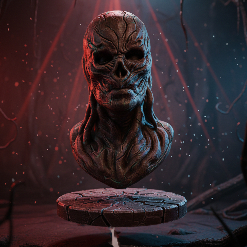 Action Figure Busto do Vecna Stranger Things Colecionador Decoração Quarto Mesa Sala Geek Demogorgon