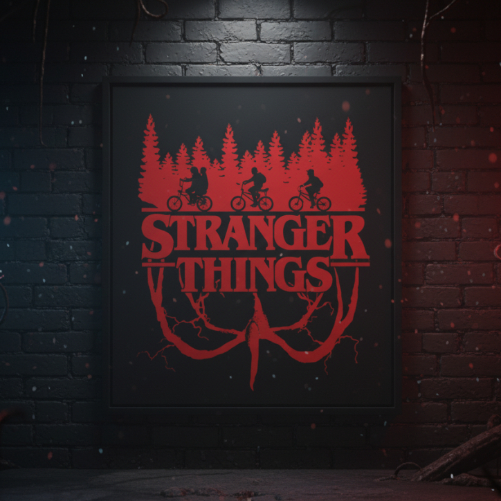 Quadro Decorativo Stranger Things 5 Vecna Eleven Will Geek Gamer Nerd Netflix Decoração Quarto Sala