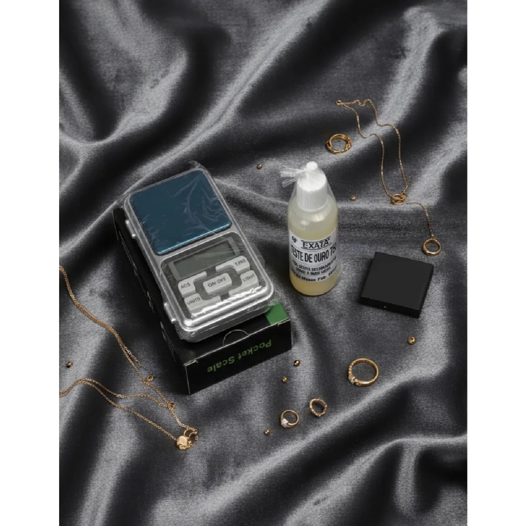 Kit Teste Ouro Prata Balança Pedra De Toque Joias Joalheria 18k ou 750 em Oferta na Shopee