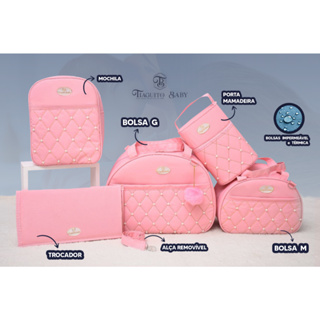 Kit Bolsa Maternidade Pérola 5 Peças (Rosa) em Oferta na Shopee