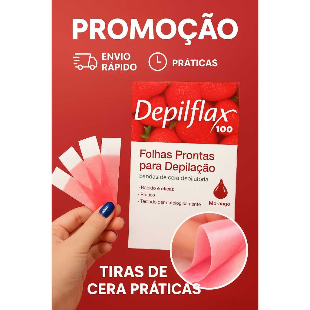 KIT 120 Tiras(60 DUPLAS ) de cera fria Depilflax Facial Sobrancelha/Buço/Depilação em Oferta na Shopee