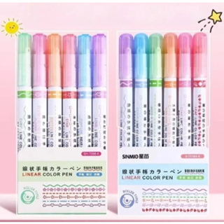 kit 6 cores Carimbo japones com rollers marcador Marca Texto colorido fofo Papelaria /envia rapido em Oferta na Shopee