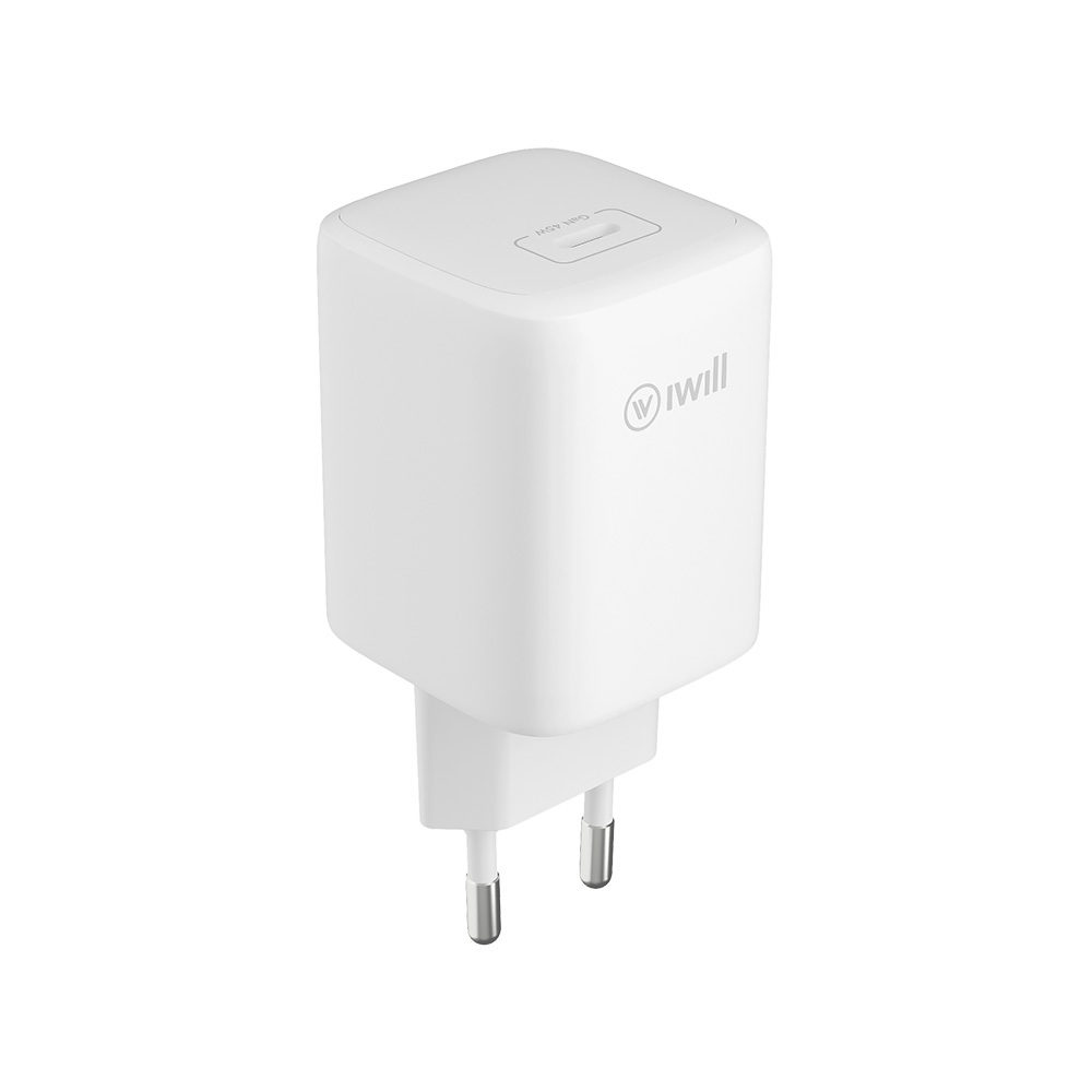 Carregador de parede Turbo GaN 45W USB-C Branco | GaN Charger iWill em Oferta na Shopee