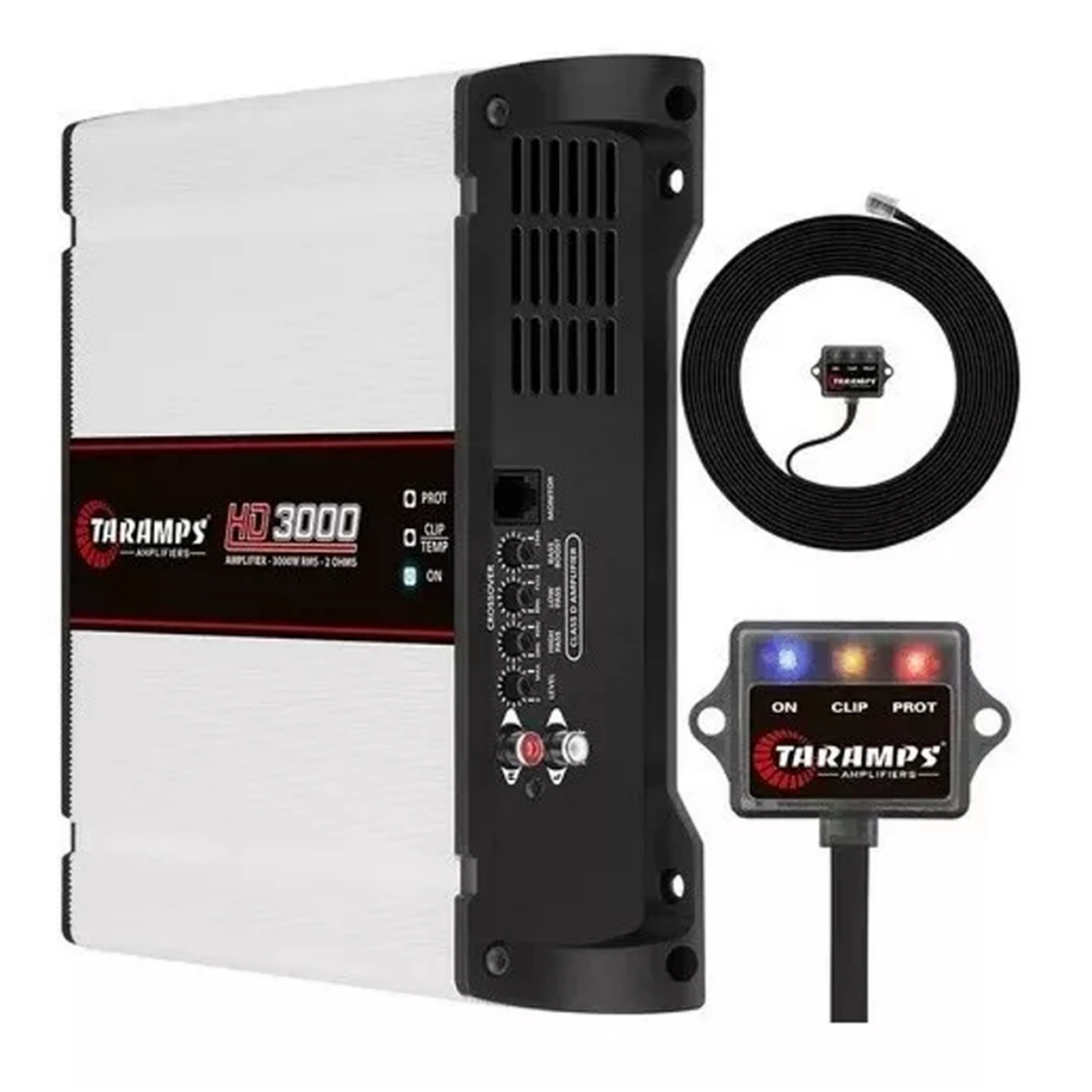 Modulo Taramps com Monitor de Led M1 Hd 3000 2ohms 3000 rms Amplificador Automotivo