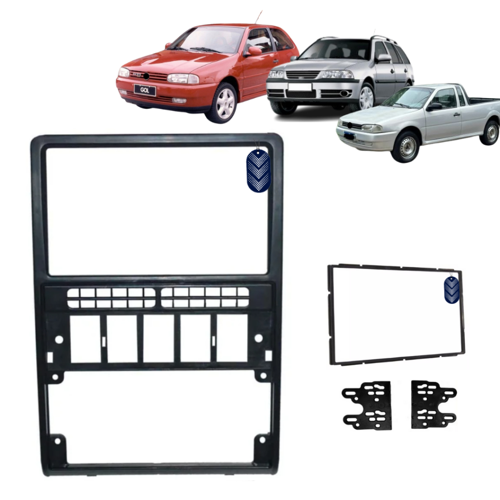 Moldura 2 Din Multimidia Painel dvd Gol Parati Saveiro G2 Preto