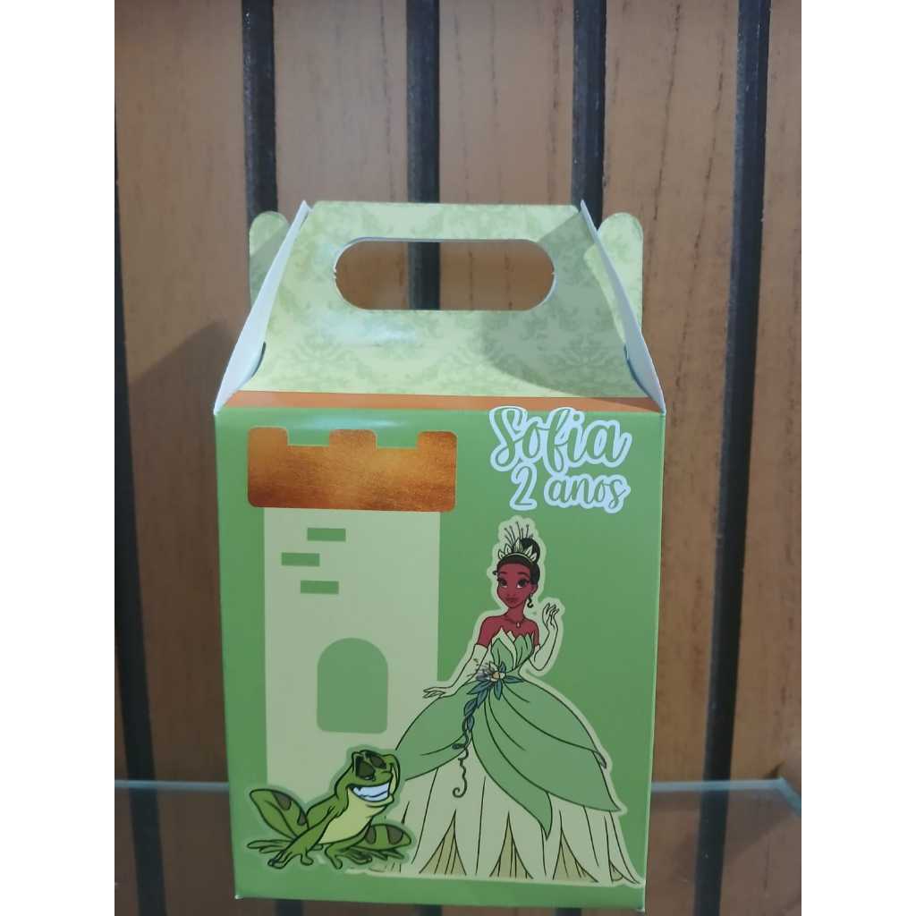 Caixa Maleta Princesa e o sapo -  kit festa de aniversário - PEGUE E MONTE  / LEMBRACINHA PERSONALIZADA