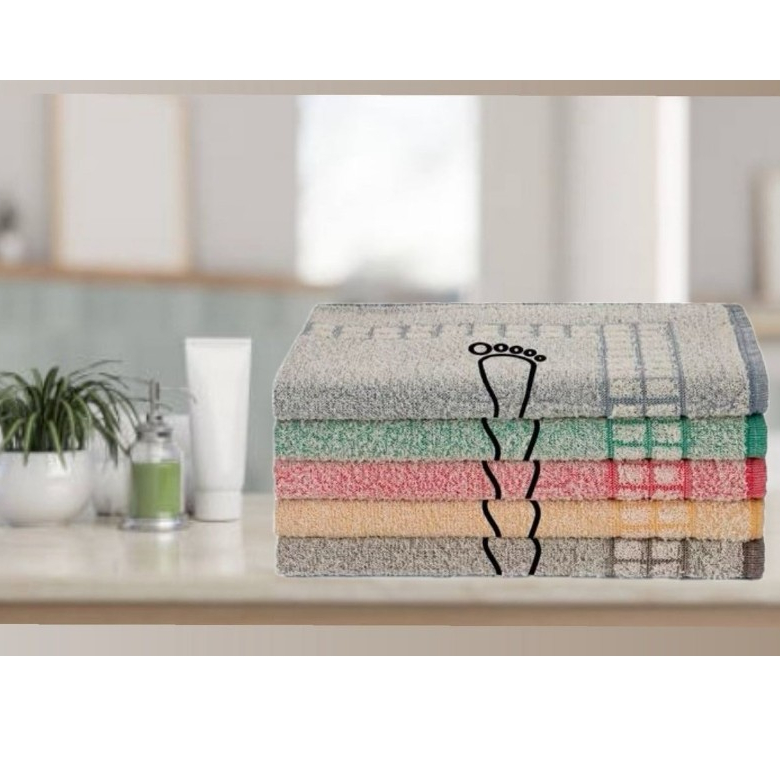 Kit 6 Toalhas de Piso para Banheiro 45x70 100% Algodão Alta Absorção Tapete Saída de Box