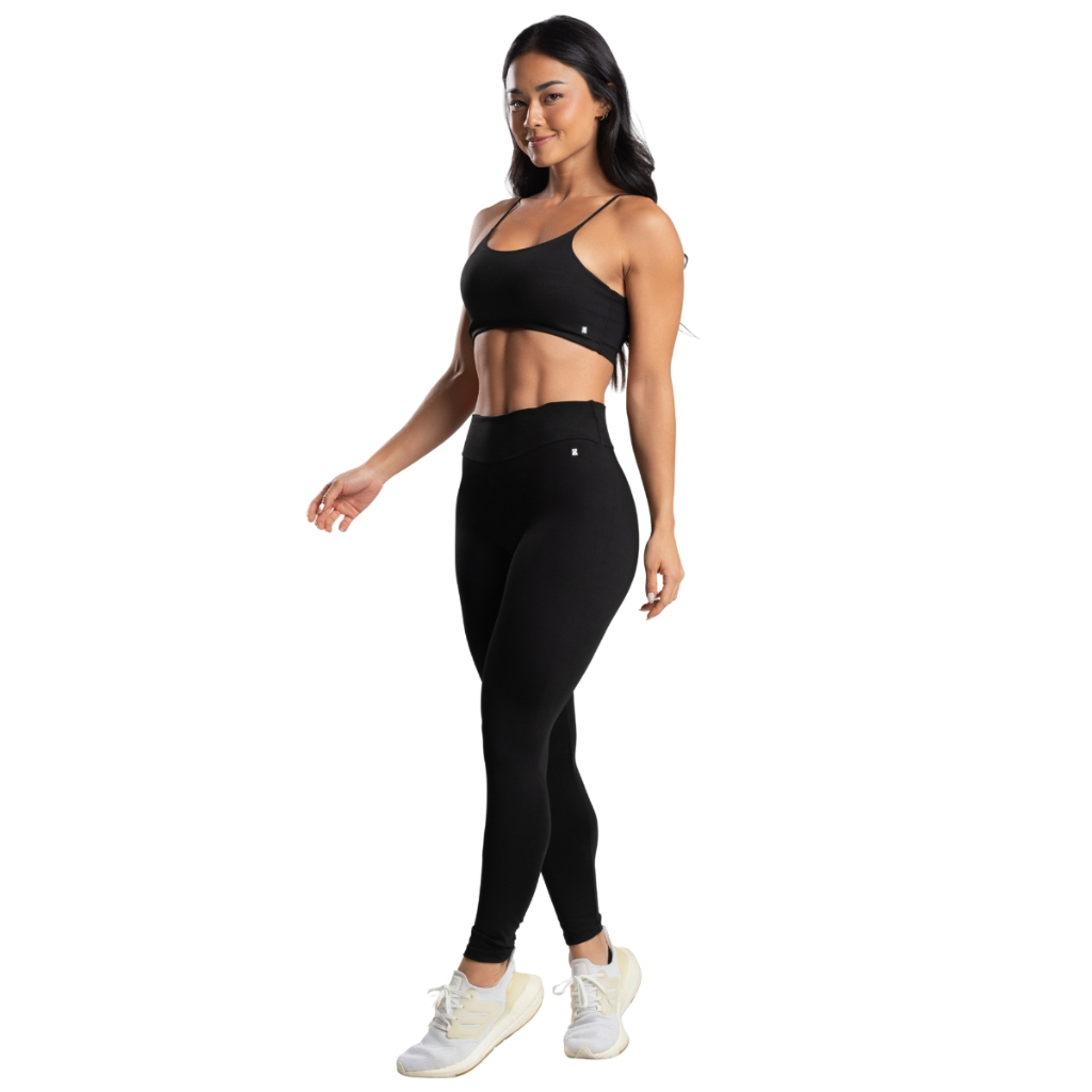 Conjunto Fitness Feminino Academia Top Legging Poliamida Cintura Alta