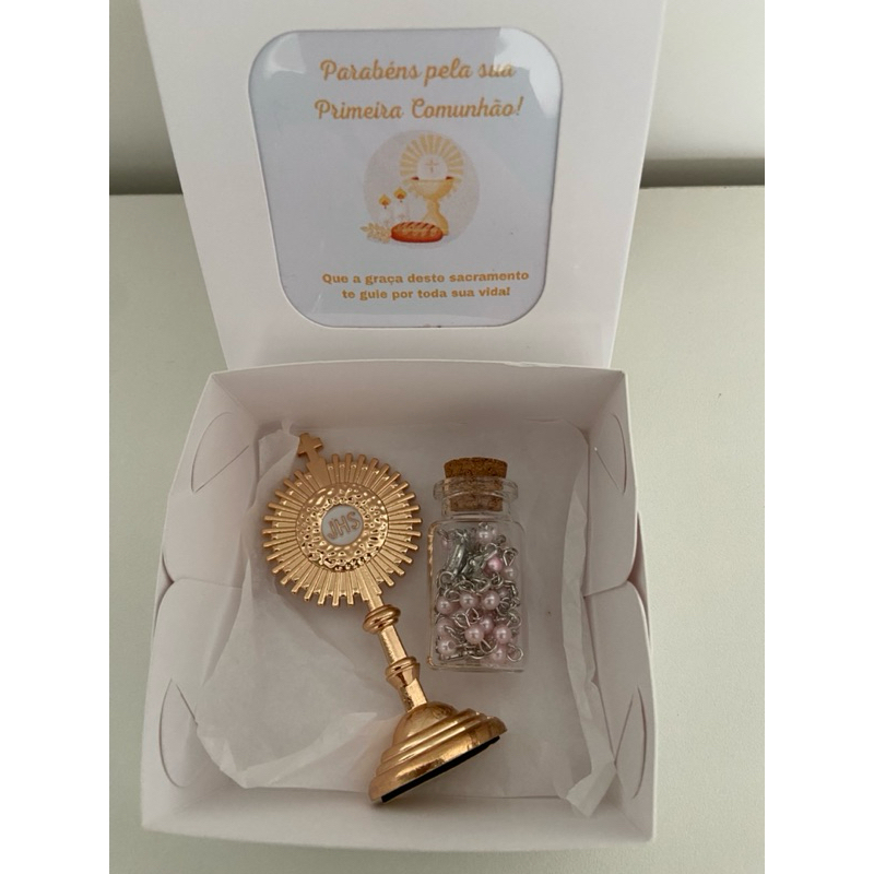 kit presente lembrancinha primeira comunhão eucaristia personalizada menino menina