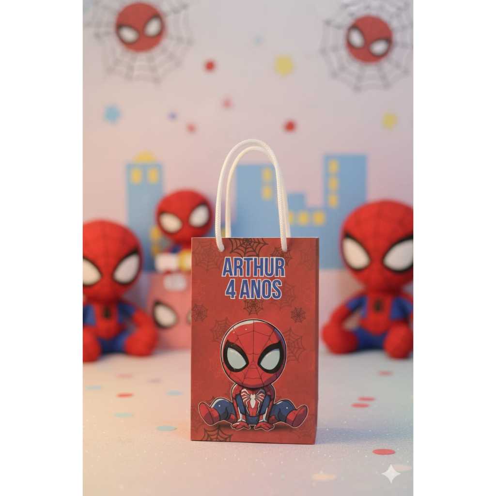 Sacolinha P HOMEM ARANHA Personalizada Sacolinha Lembrancinha Aniversário  PEGUE E MONTE