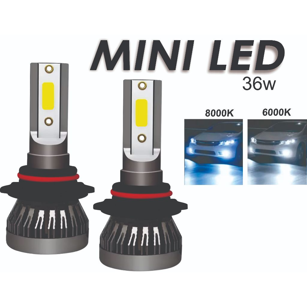 Lâmpada  MINI LED 8000k 36w 15000LM 12V super branca cor azul  H4 H7 H3 H1 H11 HB3 HB4