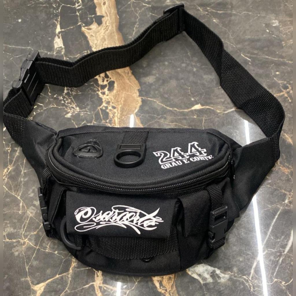 Pochete osascorte grau e corte motoboy dia a dia cintura e transversal em Oferta na Shopee