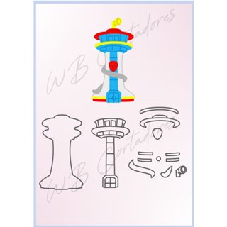 cortador torre patrulha canina 7cm em Oferta na Shopee