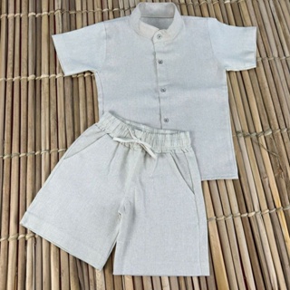 CONJUNTO INFANTIL MENINOS DE LINHO em Oferta na Shopee