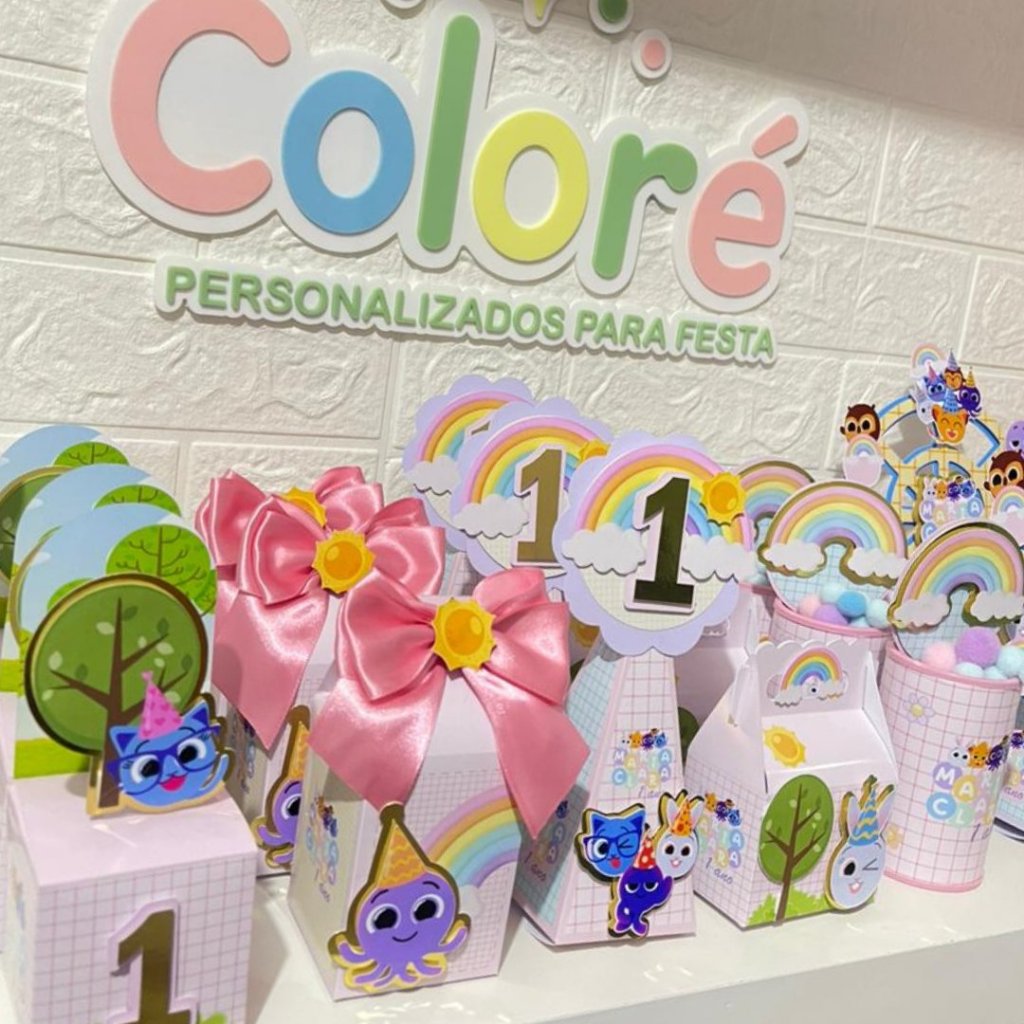 Kit Bolofofos Menina LUXO Caixa Personalizada - Kit - Caixa - Lembrancinha - Aniversário