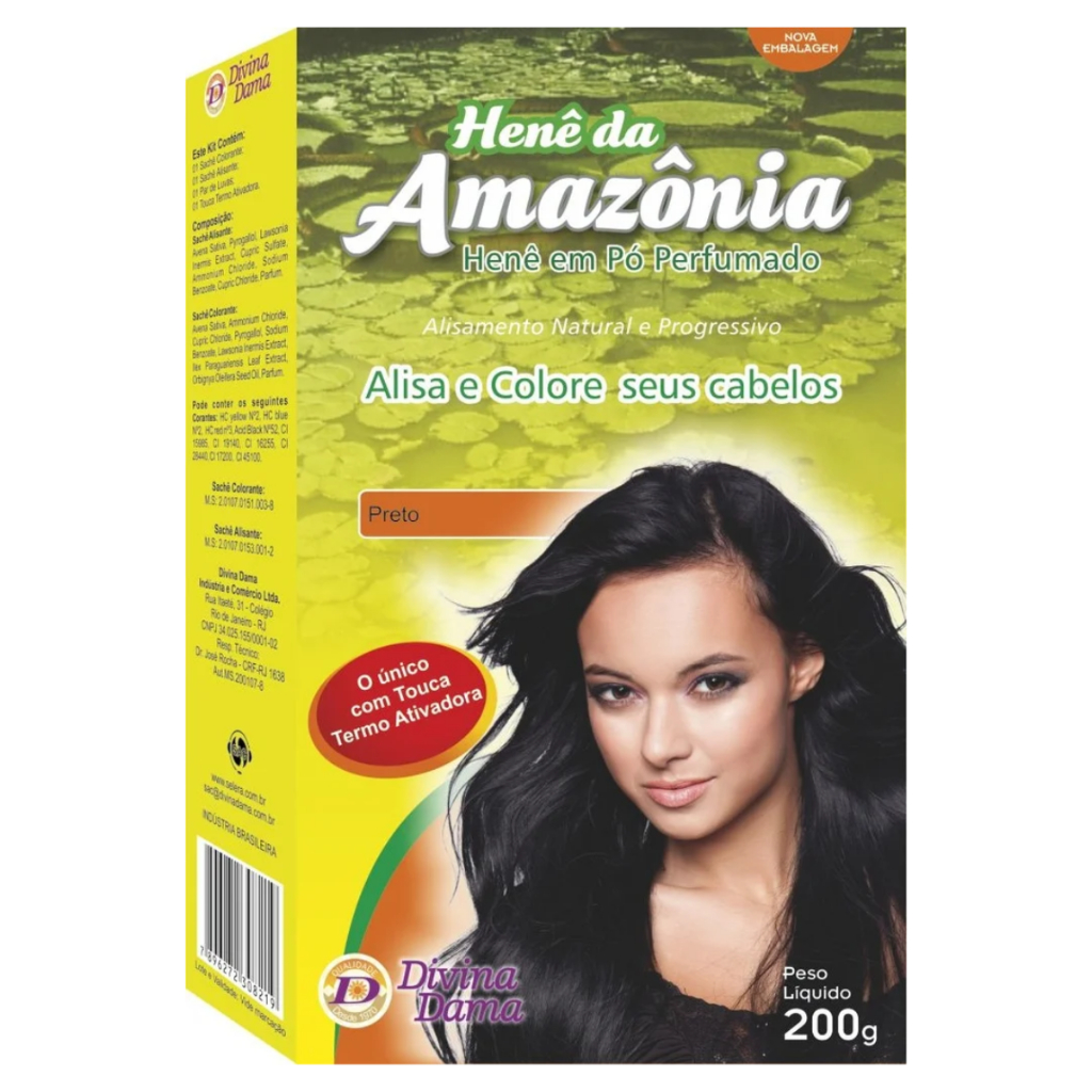 Amazônia Henê Pó 200g Preto Divina Dama