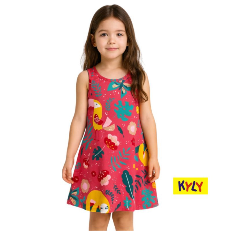 Vestido Infantil Verão Kyly 100% algodão Tamanhos 4 ao 8 1001266