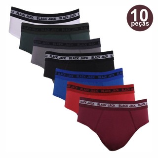 Kit de Cuecas Slip de Algodão Tradicionais Masculinas Adulto