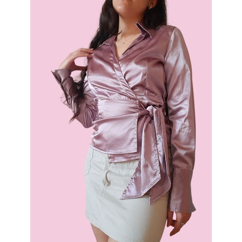 Camisa Vintage Cetim Y2k brecho