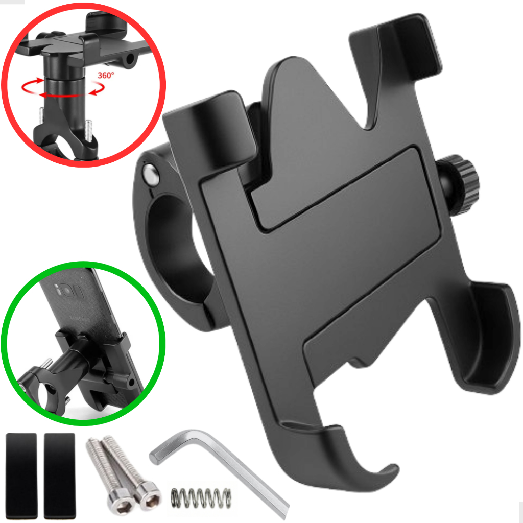 Suporte Celular Moto Universal Alumínio Bike Moto Guidão Preto Suporte Seguro Resistente Dominar 400