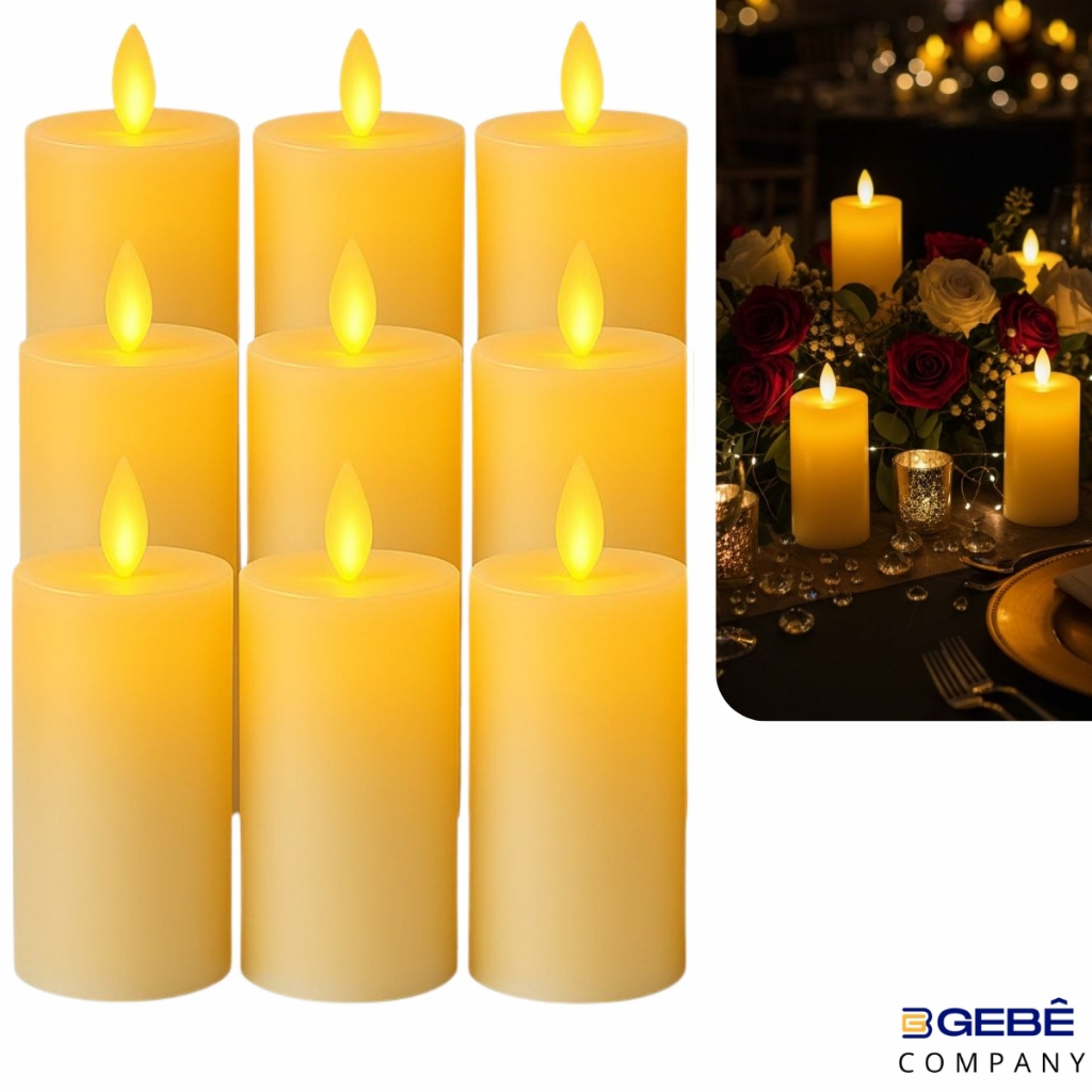 Kit 6 - 12 Velas Led 13cm Chama Viva Bateria Inclusa - Decoração Casamento Natal em Oferta na Shopee