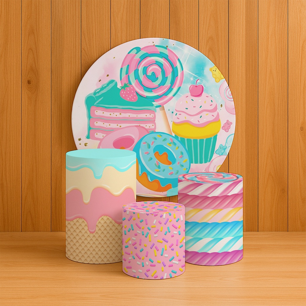 Painel De Festa Doces Candy REF 047 em Oferta na Shopee