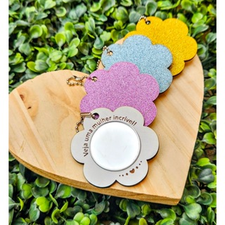 kit 10 Mini Chaveiro Espelho Flor Brinde Dia Das Mães Mulheres MDF em Oferta na Shopee