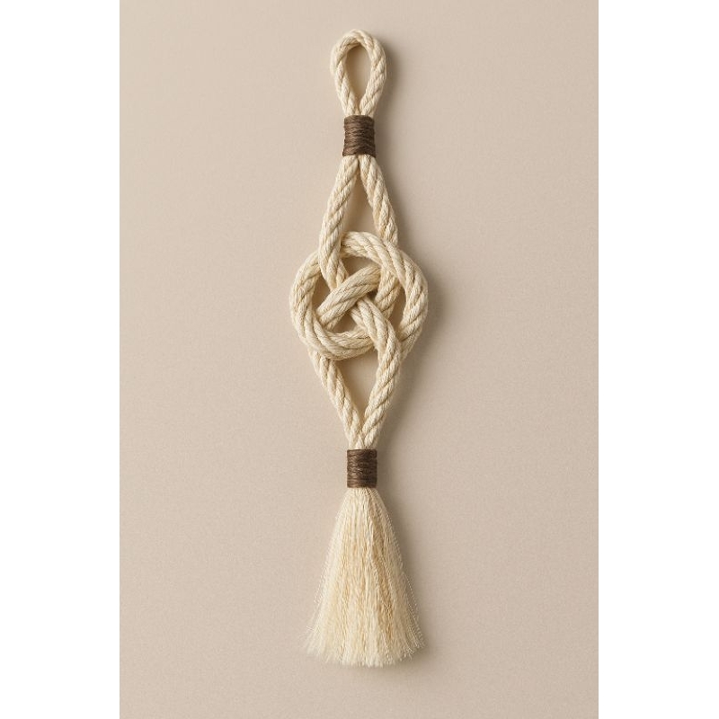 Pingente macramê 55cm em Oferta na Shopee