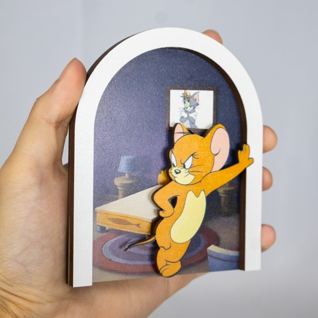 Quadro Decorativo Tom & Jerry MDF Mini Para Decoração Casa Presente Quarto Geek