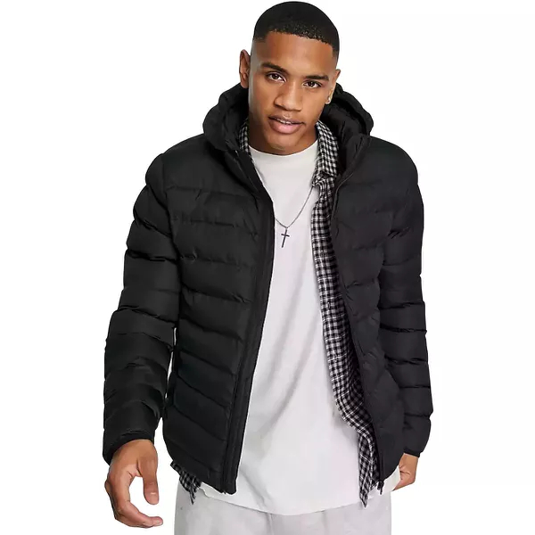 Jaqueta Puffer Bobojaco Impermeável de Frio Intenso Blusa Masculina Inverno com Capuz Removível
