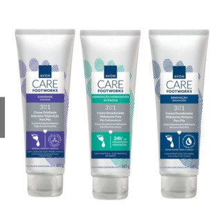 Kit ou individual Creme esfoliante e Hidratante para os PÉS Avon Care Footworks 80g