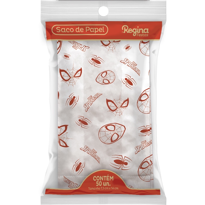 50 Sacos de Papel para Lanches/Pipoca Spider-Man Homem-Aranha Regina Festas – Inspire sua Festa Loja