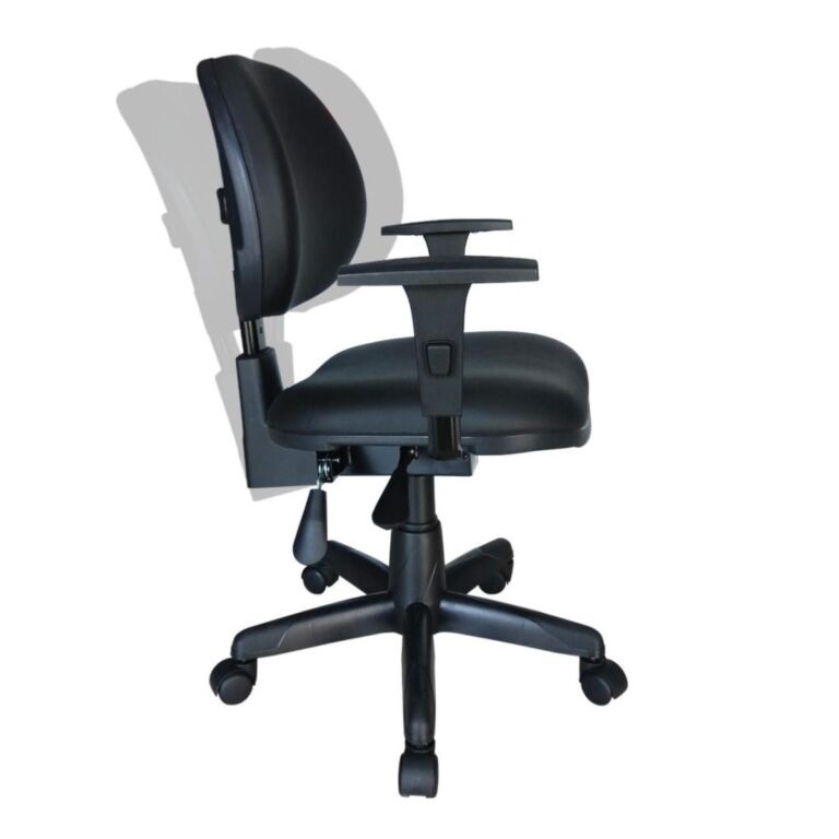 Cadeira de Escritório Ergonômica Back System Lisa com Braços reguláveis Cor Preta