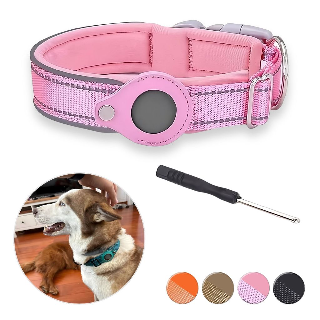 Coleira Para Cachorro Cães Cão Com Case Suporte Capa Para Rastreador Airtag Almofadada em Oferta na Shopee