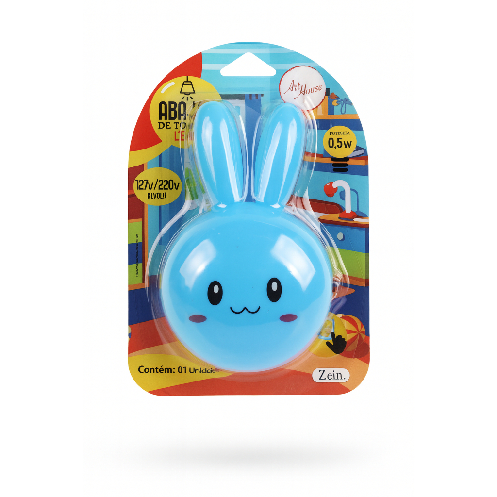 Abajur de Tomada LED Coelhinho Azul – Bivolt 127/220V – Luz Noturna Infantil em Oferta na Shopee