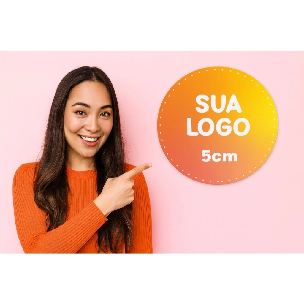 Etiquetas Adesivas 5x5cm Personalizados Adesivo Couchê Qualidade Premium
