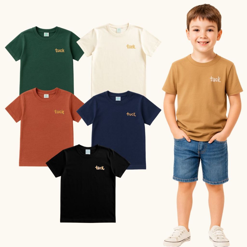 Kit 3 Camiseta Básica Lisa Infantil Menino Algodão Decote Redondo Manga Curta em Oferta na Shopee