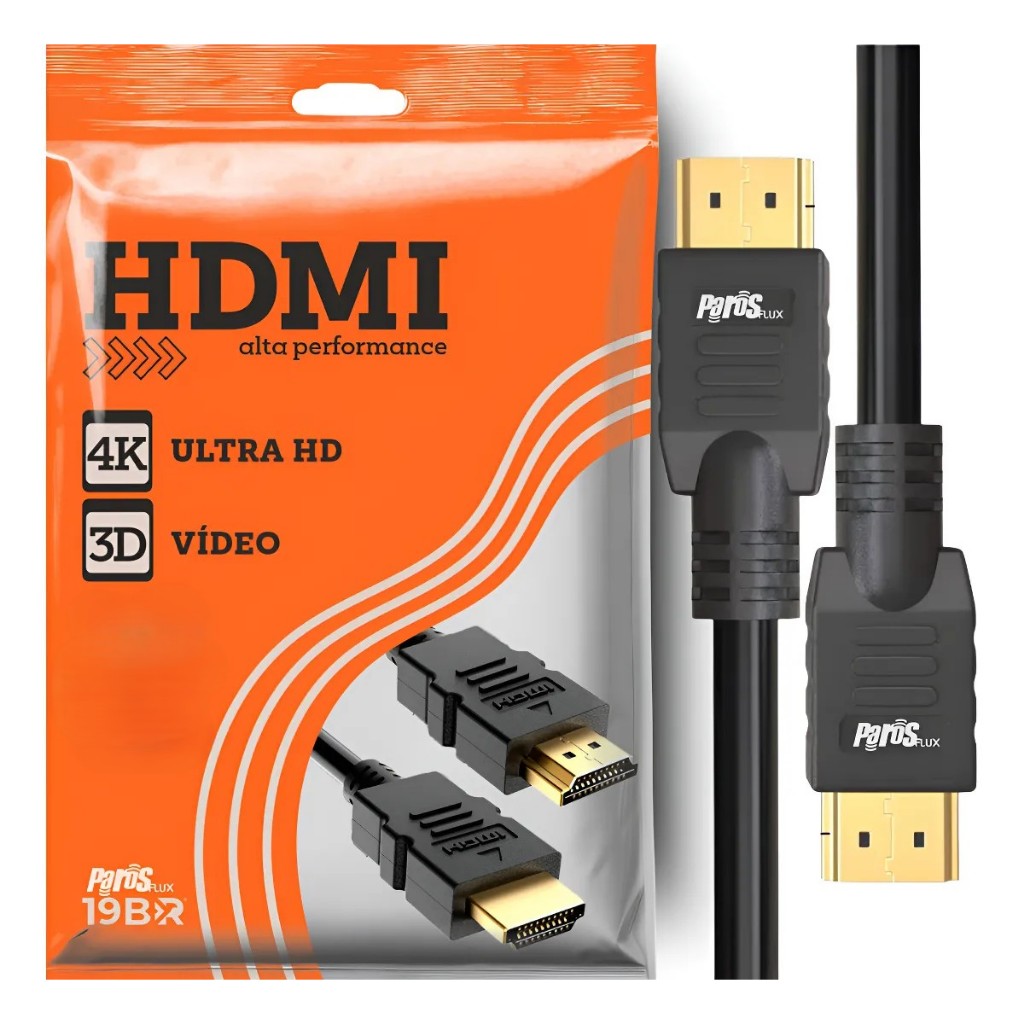 Cabo Hdmi 1m, 2m, 3m, 5m, 10m Preto Premium 4k Full HD 3D Premium Blindado Gold Ultra High Speed 120hz