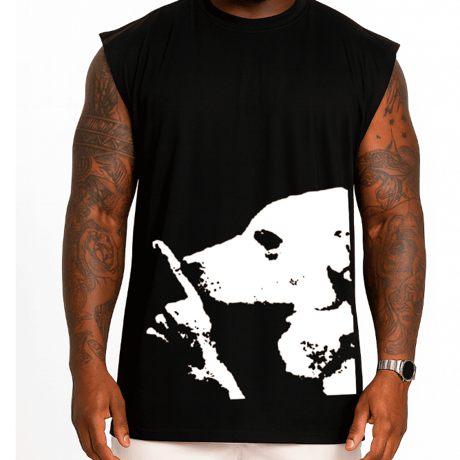 Camiseta Regata Oversized Streetwear Machão Y2K Estilosa Meme Shitpost Cachorro Xiu Dog Premium Estampada Camisa Cavada