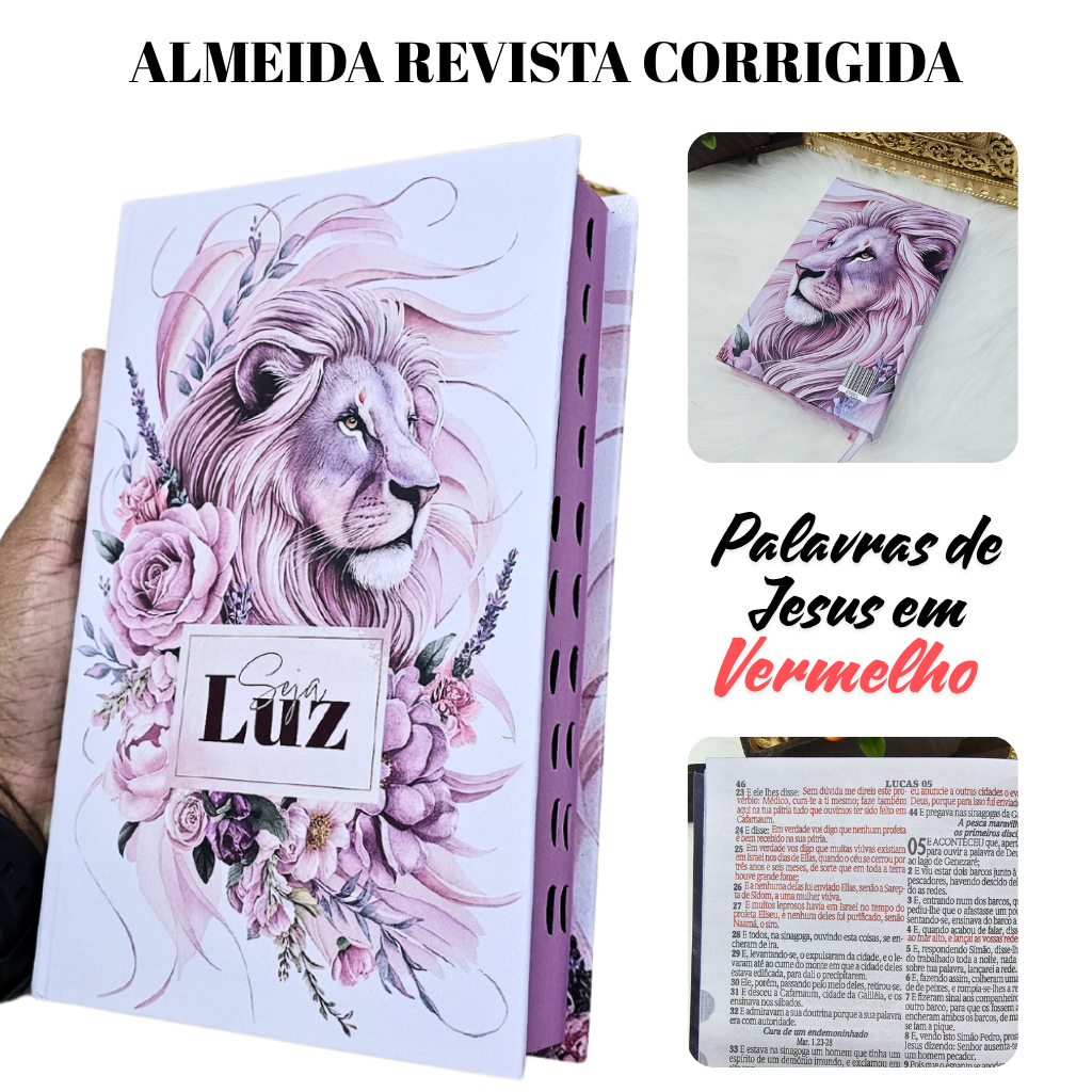 Bíblia Sagrada Feminina Rosa Harpa Cristã Letras Médias João Ferreira de Almeida