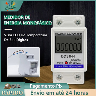 Medidor Consumo Energia Digital 80A Ideal para Imóvel de Aluguel, Monofásico 220V com Display LCD