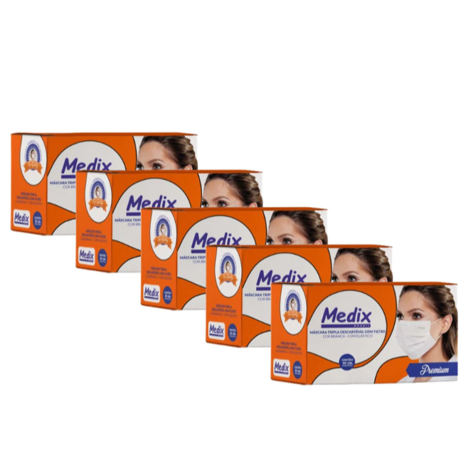 Kit Com 300 Mascaras Brancas Cirurgica Descartavel Tripla Com Filtro E Com Anvisa