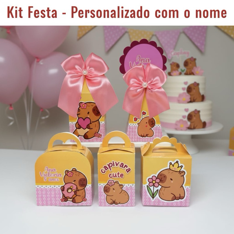Caixinhas Personalizadas Capivara cute Kit Festa Personalizadas Lembrancinhas e Mimos e Aniversário