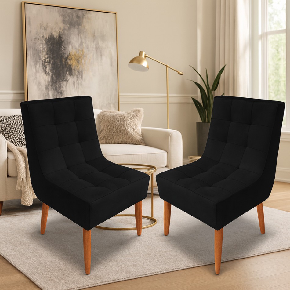 Cadeiras Trida Kit | Móveis Decoração, Sala Jantar Escritório Mesa, Pés de Madeira – Linha GF MOVEIS