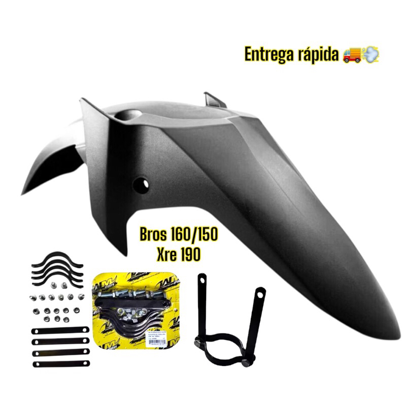 Paralama Dianteiro XRE 190 / Bros 160 150 Freio a Disco + Suporte de Instalação Incluso Moto Off Road em Oferta na Shopee