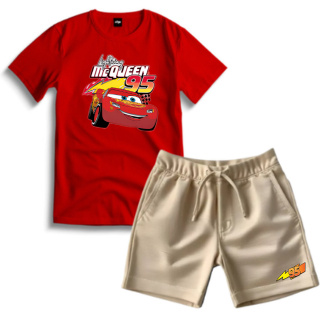 Kit Camiseta / Short Infantil Juvenil Mcqueen Short Moletinho Camiseta 100% Algodão Carros em Oferta na Shopee