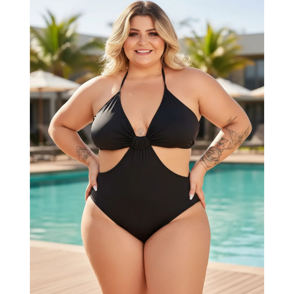 Body Maiô plus size engana mamãe biquini traje de banho ate 50