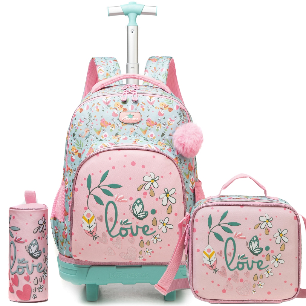 Mochila com rodinhas para meninos, mochila com rodinhas para crianças, mochila com rodinhas para meninas com lancheira em Oferta na Shopee